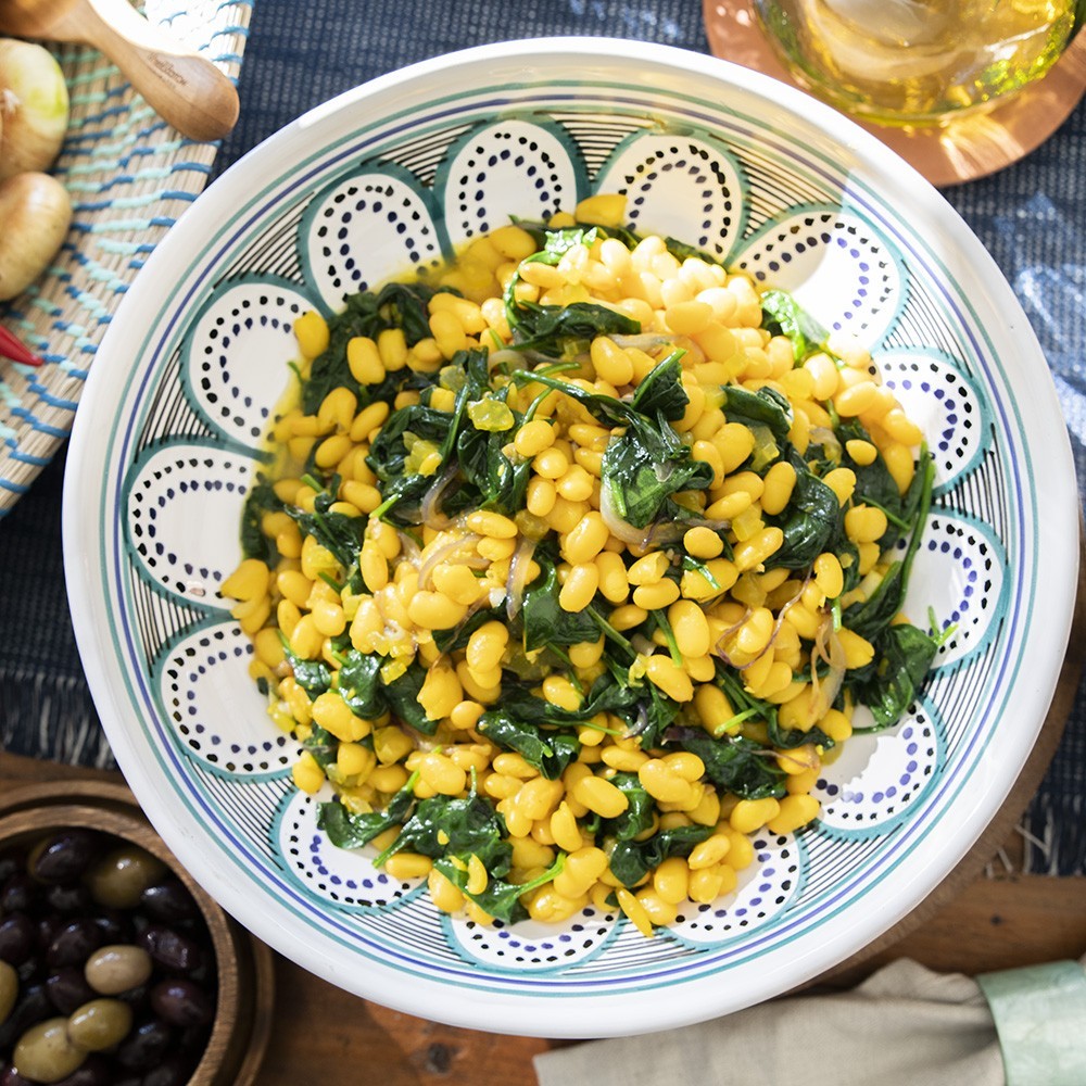 Braised White Beans with Spinach