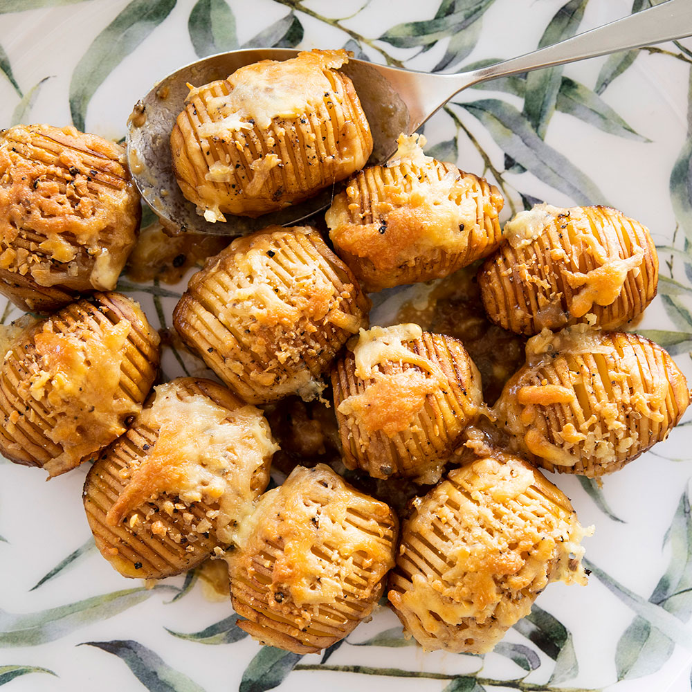 Hasselback Vegemite Baked Potatoes