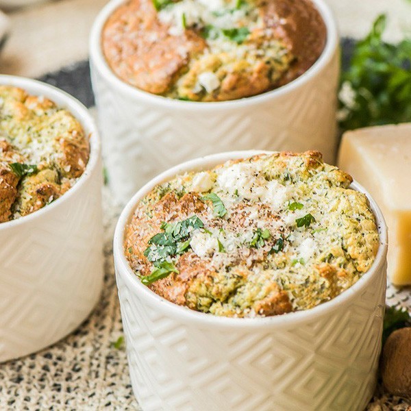 Kale and Cheese Soufflés