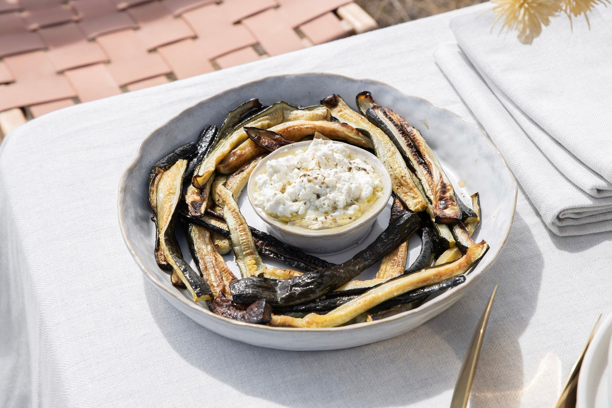 Roasted Zucchini with Whipped Feta