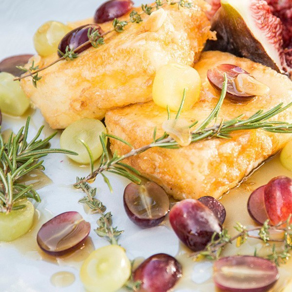 Honey Feta with Grapes and Figs