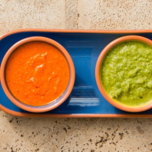 Green/Red Mojo Sauce & Olive Mayonnaise