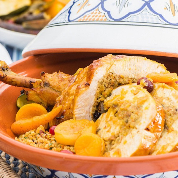 Cous Cous Stuffed Turkey & Cranberry Tajine