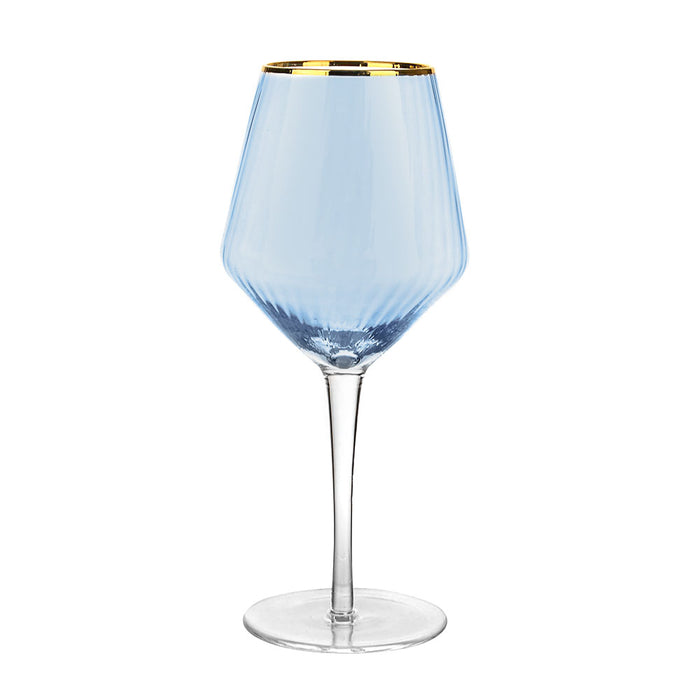 Optic Wine Glass Navy with Gold Rim 720ml