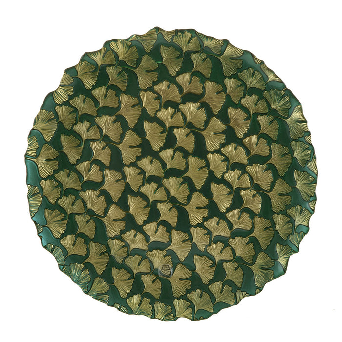 Platter Round Ginkgo Emerald 33cm