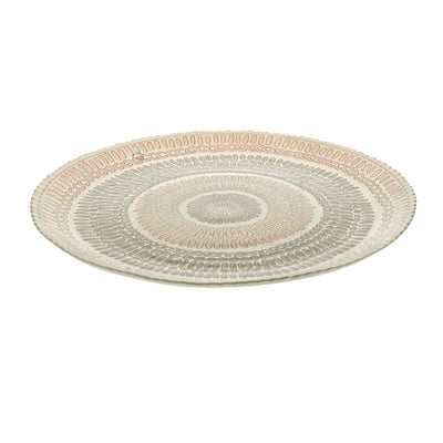 Bamako Gold Olive & Chocolate Round 33cm Glass Decorative Platter