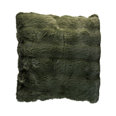 Forest Striped Square 50x50cm Faux Rabbit Fur Cushion
