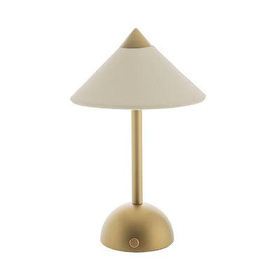 Apex Gold Base with Linen Shed 25x15cm Rechargeable Portable Lamp