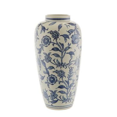 Hamptons Floral Vine Pattern 36x18cm Ceramic Vase