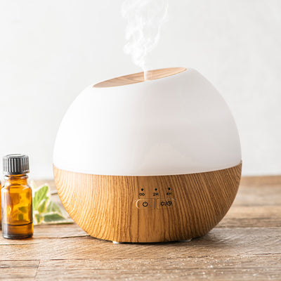 Rechargeable White & Wood Grain Ultrasonic Diffuser