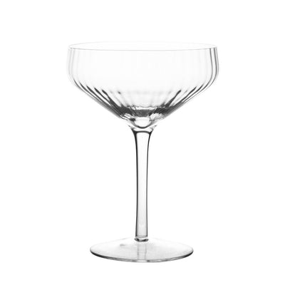 COUPE GLASS Optic Ribbed Clear 255mL - Wheel&Barrow Home