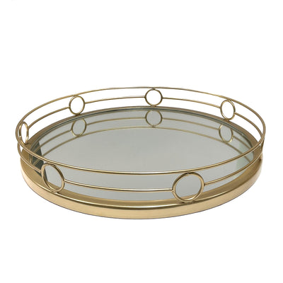TRAY Round Gold Circle Side Frame 40x9cm - Wheel&Barrow Home