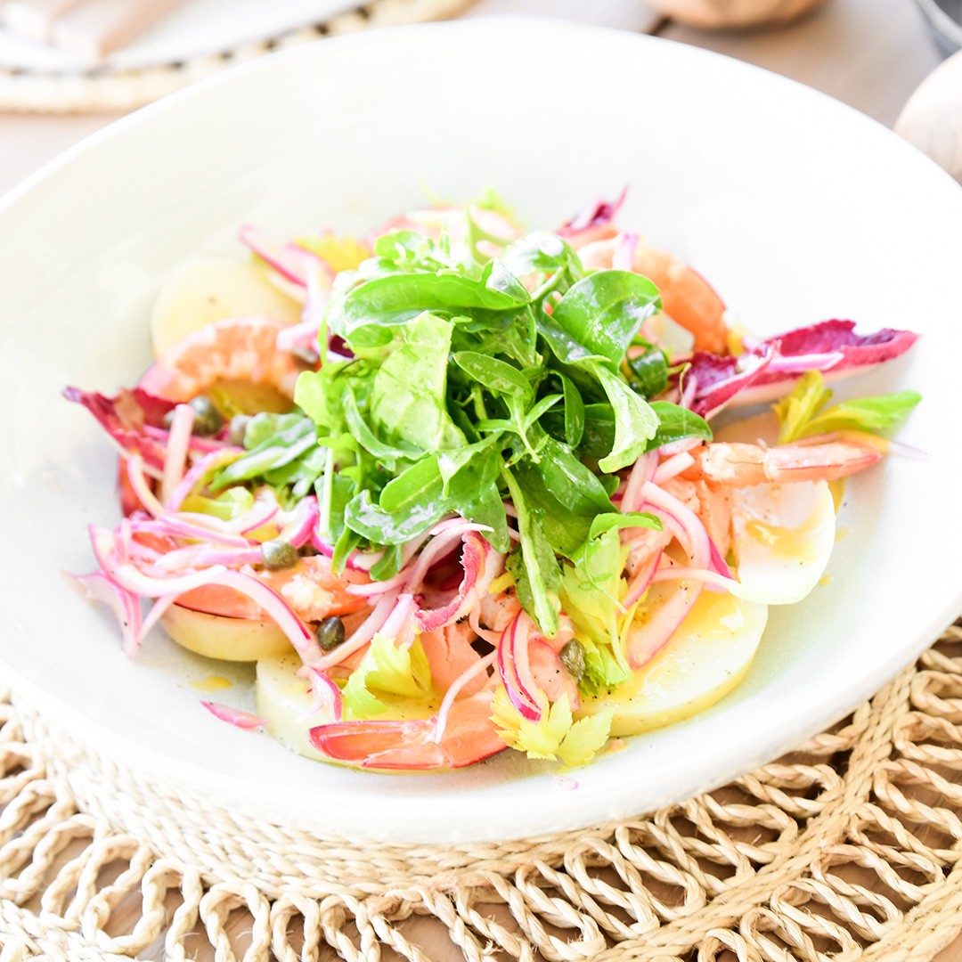 Potato, Salmon & Prawn Salad