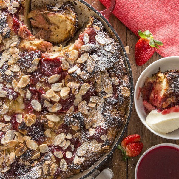 Rhubarb Bread and Butter Pudding