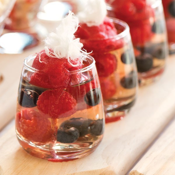 Champagne Jelly Shots with Berries