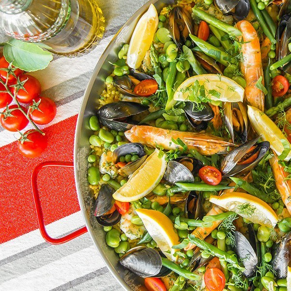 Spring Veg & Seafood Paella