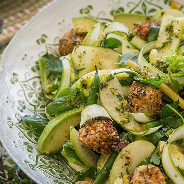 Green Salad with Fried Goats Cheese