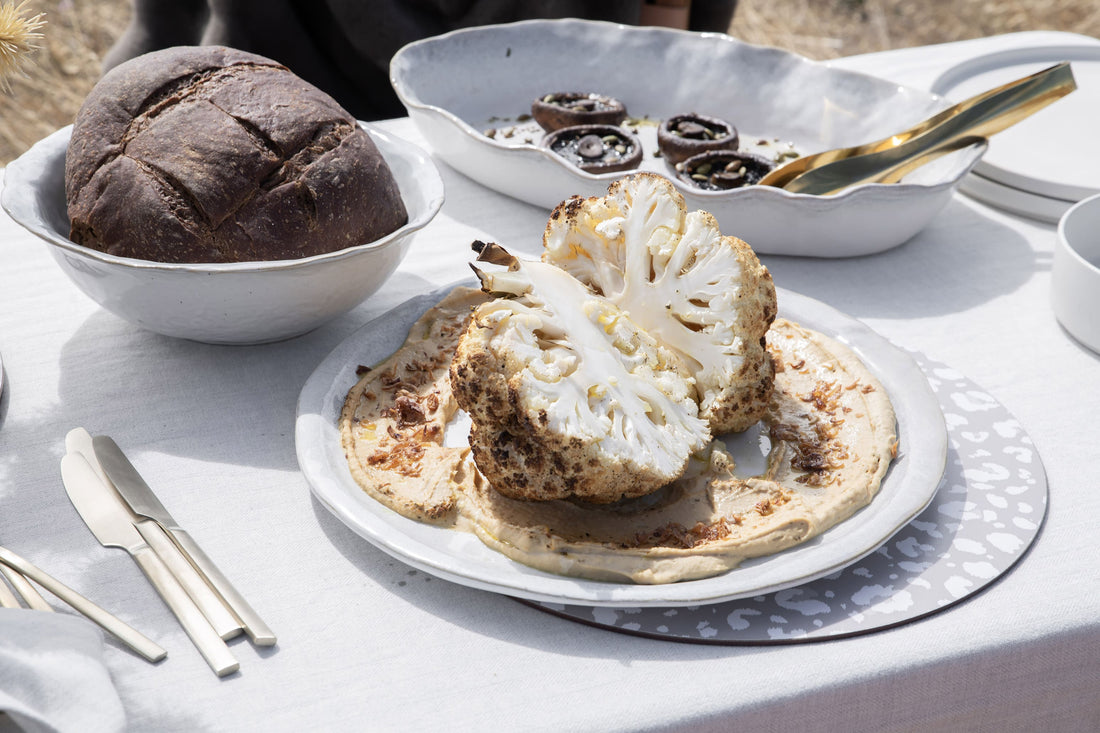 Roasted Cauliflower With Hummus