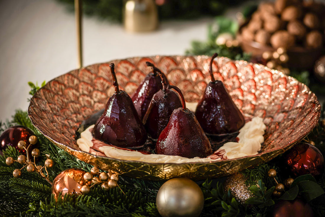 Poached Pears in Red Wine