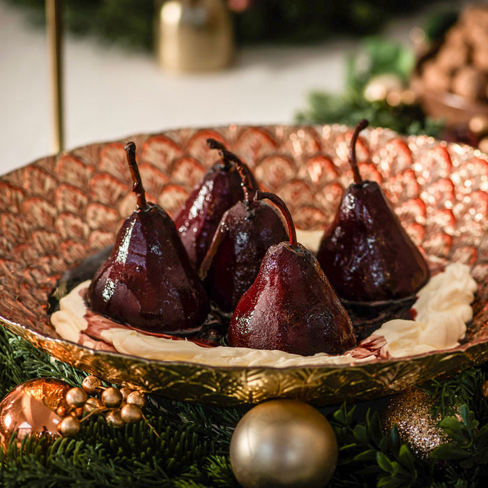 Poached Pears in Red Wine