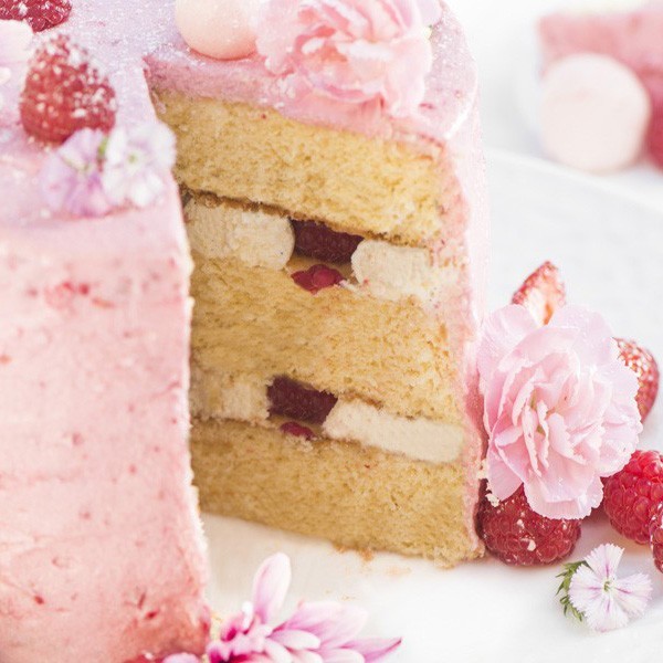 Coconut Raspberry Layer Cake