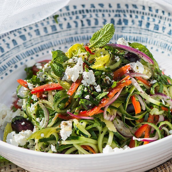 Spiralised Greek Salad