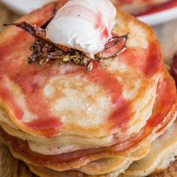 Pancakes with Roasted Plums