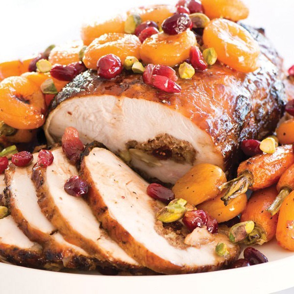 Festive Roast Turkey with Apricots &amp; Cranberries