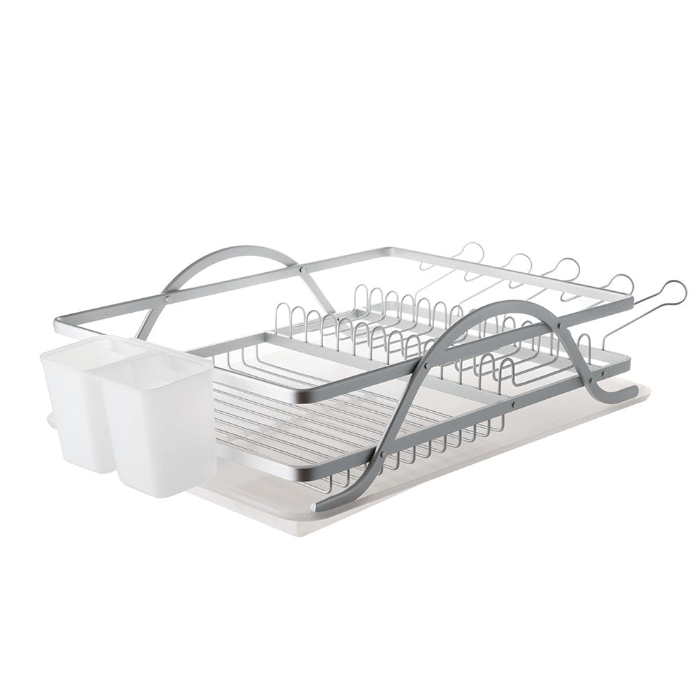 Aluminium Dish Rack with Side Cutlery with Tray 49x38x14cm