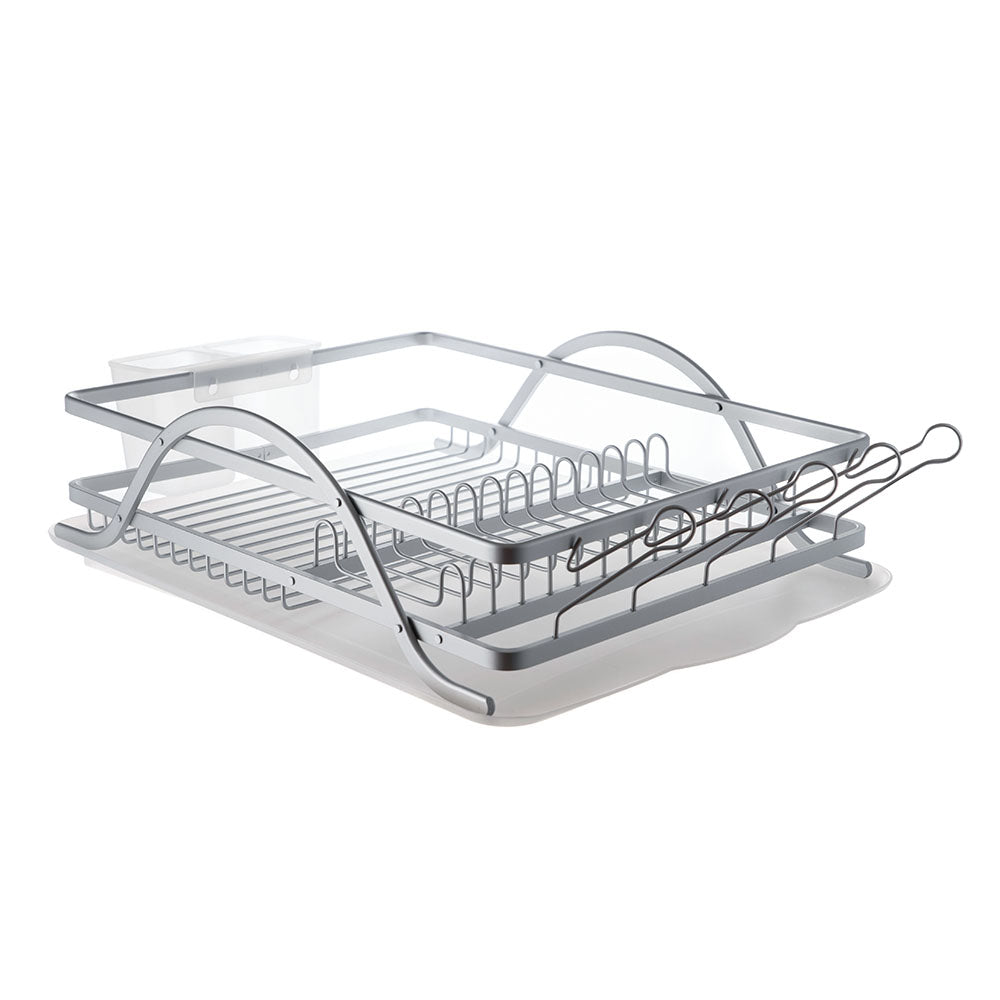 Aluminium Dish Rack with Side Cutlery with Tray 49x38x14cm