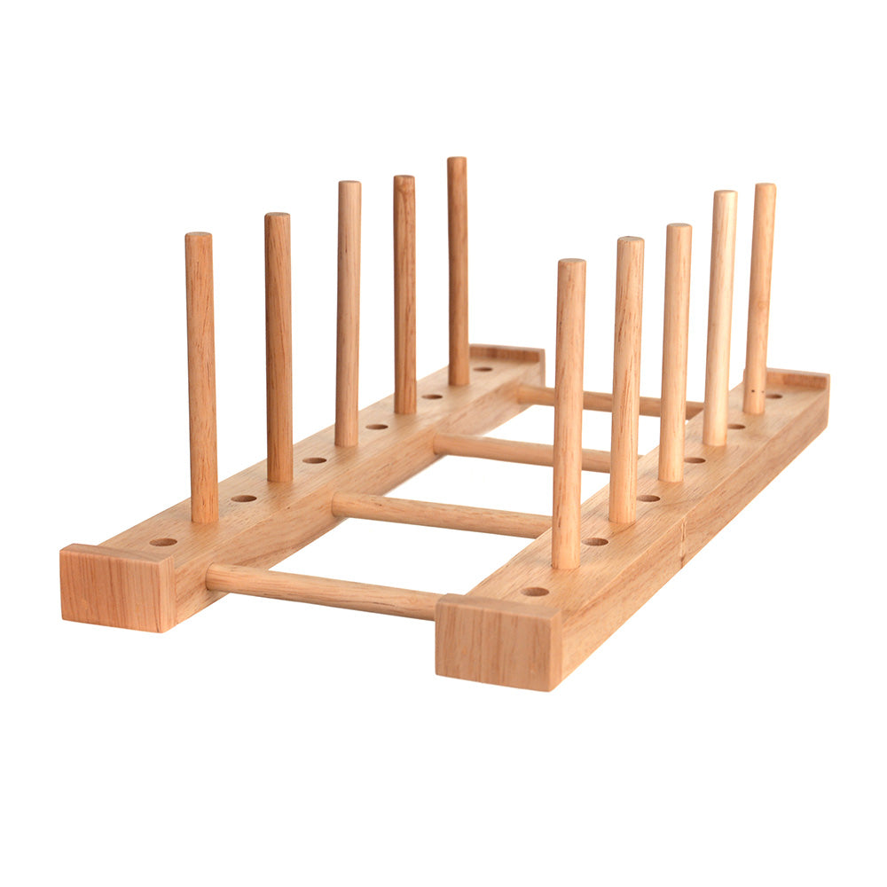 Rubberwood Plate Stand Large
