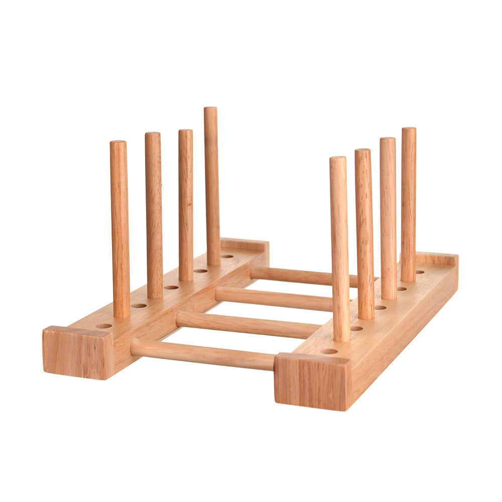Rubberwood Plate Stand Small