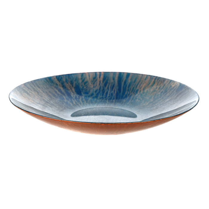 Glass Bowl Turquoise Watercolour 40cm