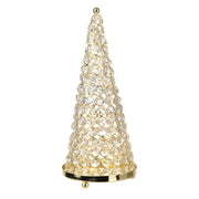 Christmas Cone Tree Gold with Clear Crystals 31x12cm Medium