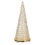 Christmas Cone Tree Gold with Clear Crystals 36x13cm Large