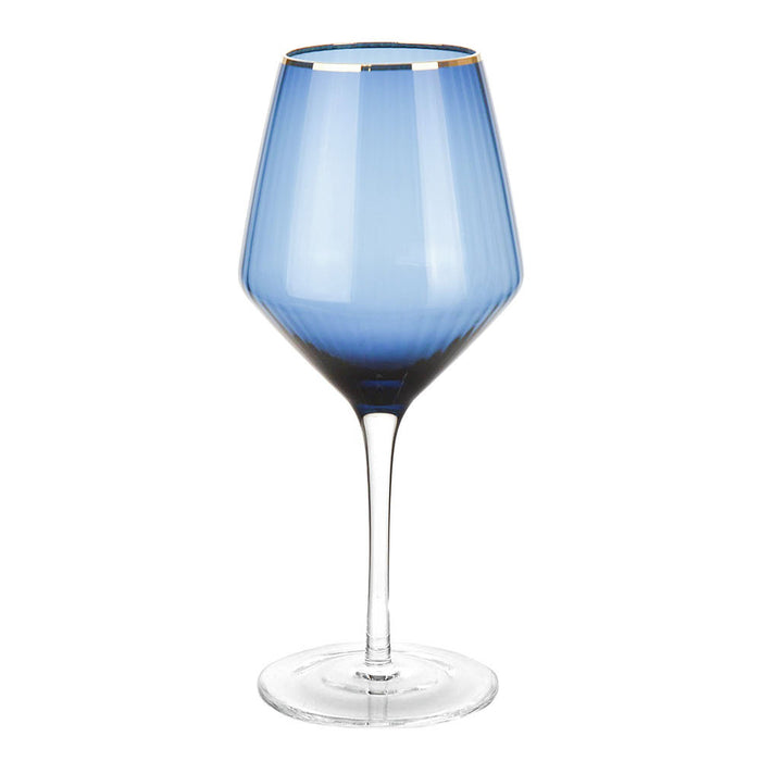 Optic Wine Glass Navy with Gold Rim 720ml
