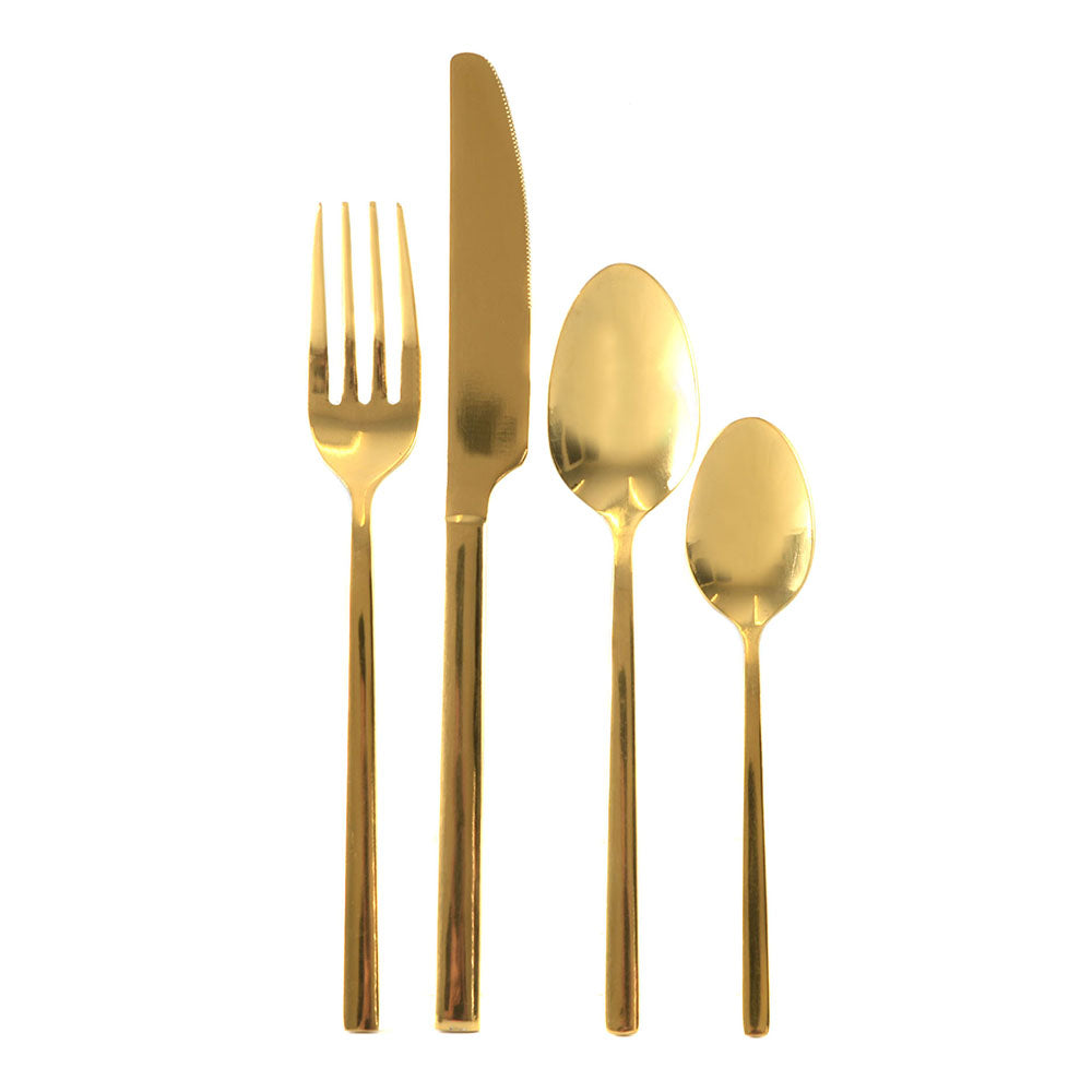 Gold 16 Piece Cutlery Set