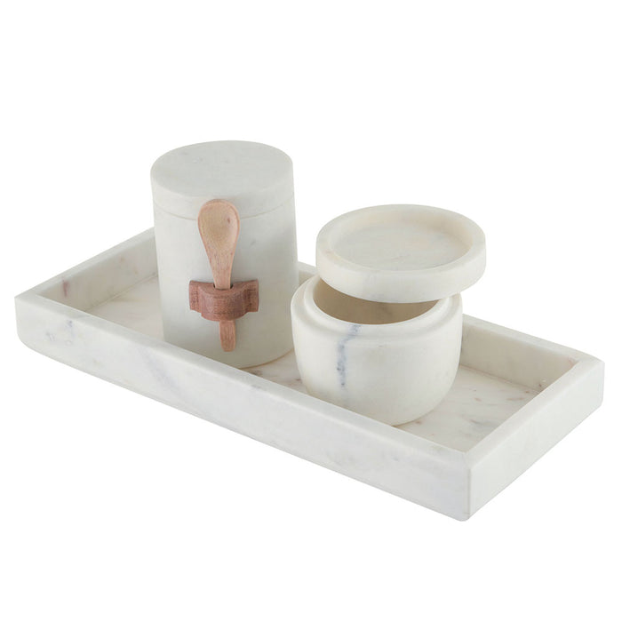 Marble Condiment Set with Spice Box & Spoon