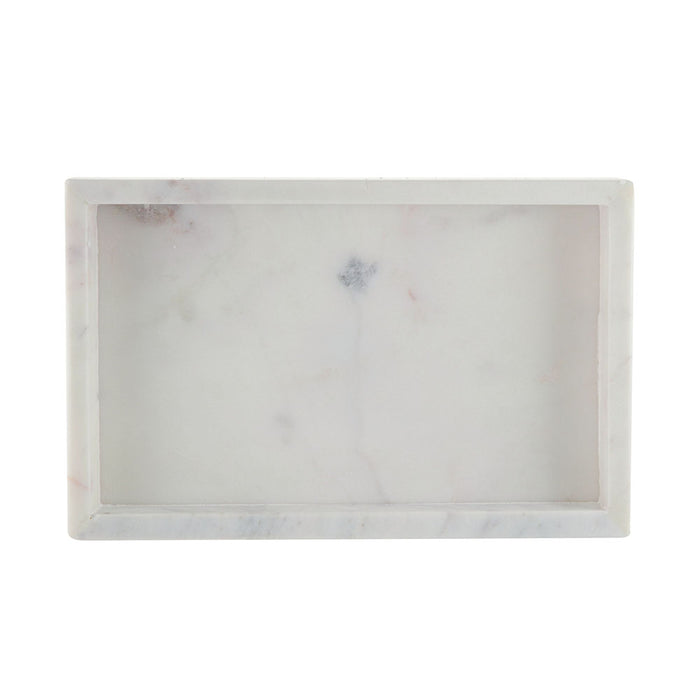 Marble Tray Rectangle 23x15x2.5cm White