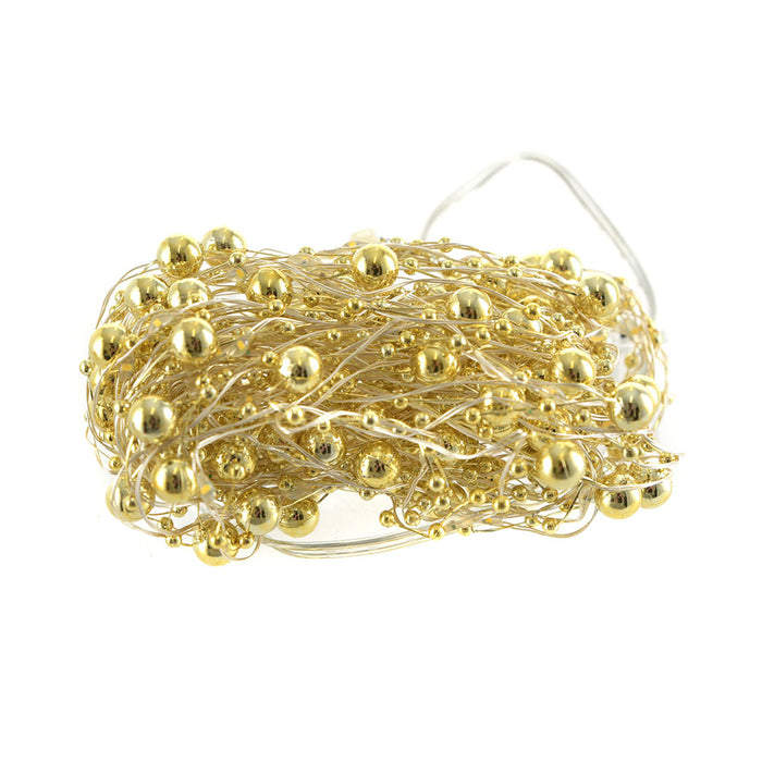 Beaded Rope Light Gold Bead String Lights