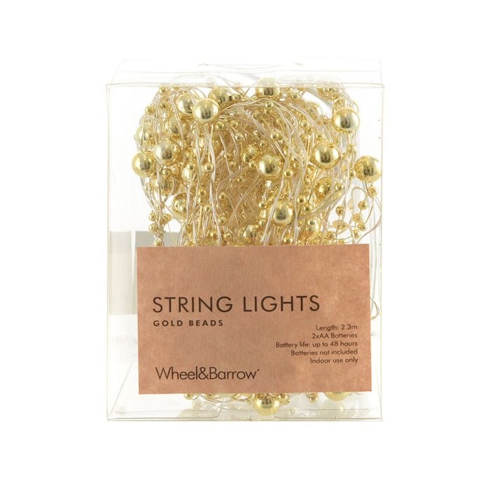String Lights Gold Beads 2.3m