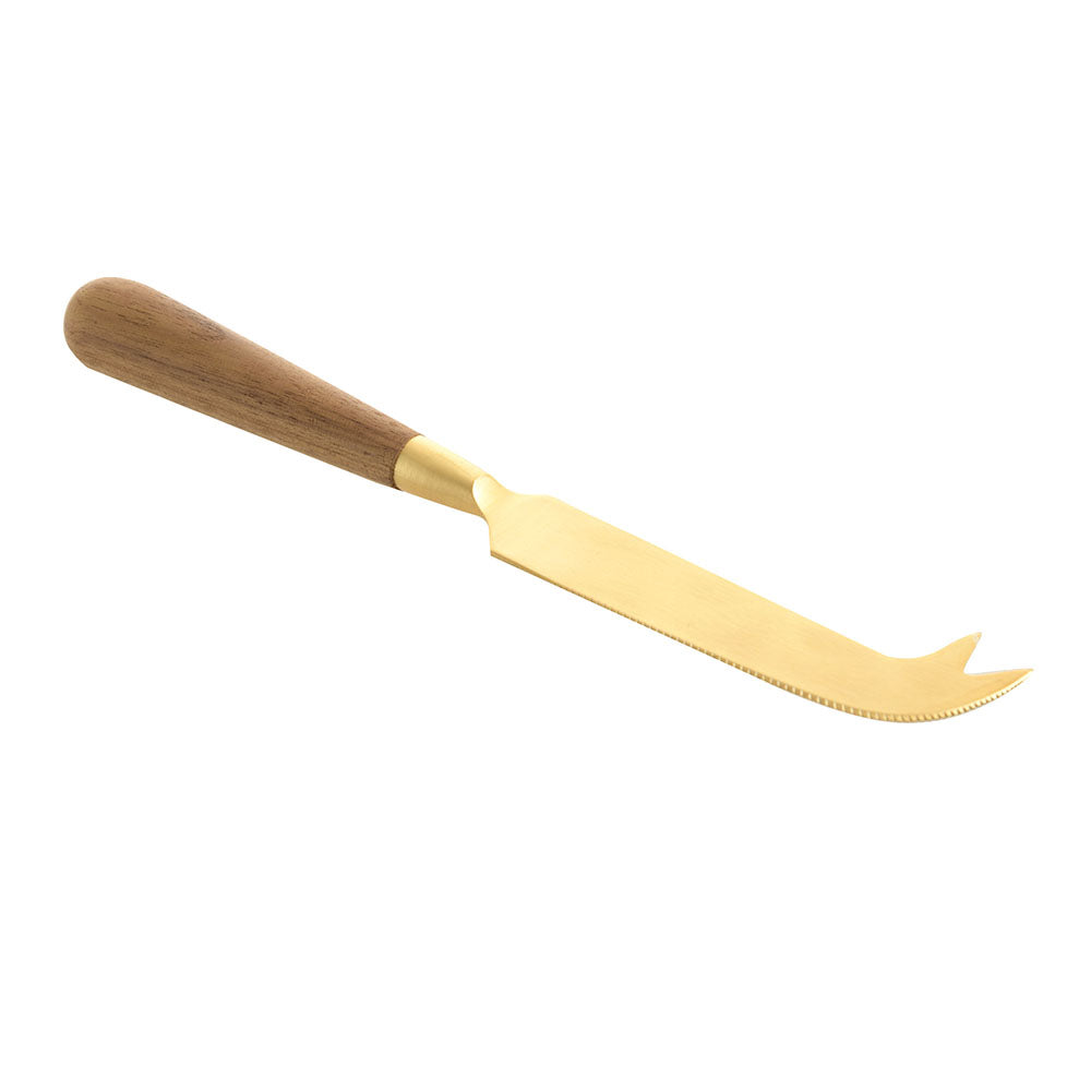 Brass Cheese Knife with Wooden Handle