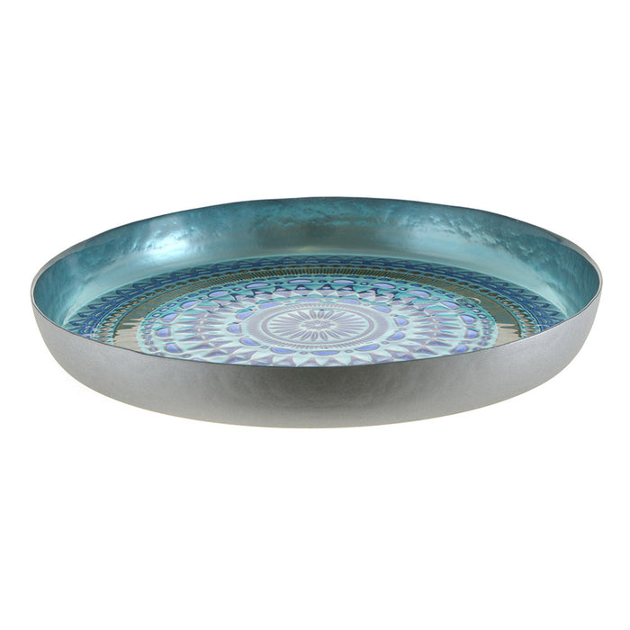 Bowl Round Lidya Copper & Cobalt 35cm