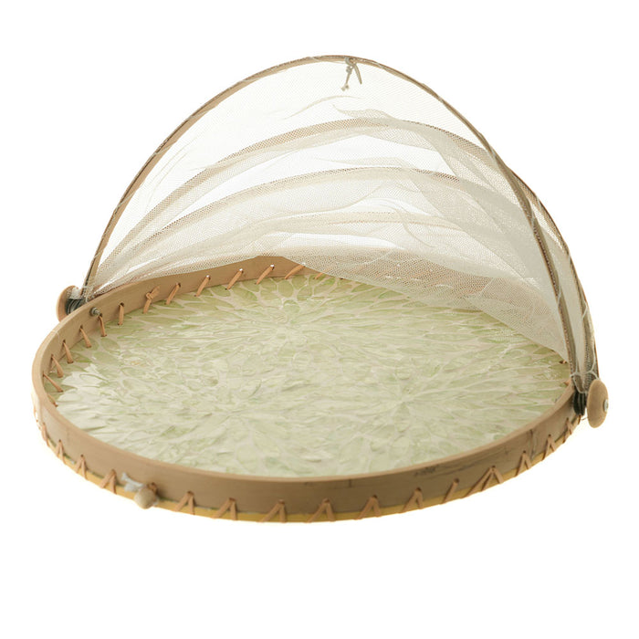 Mesh Food Cover Capiz Green Petal