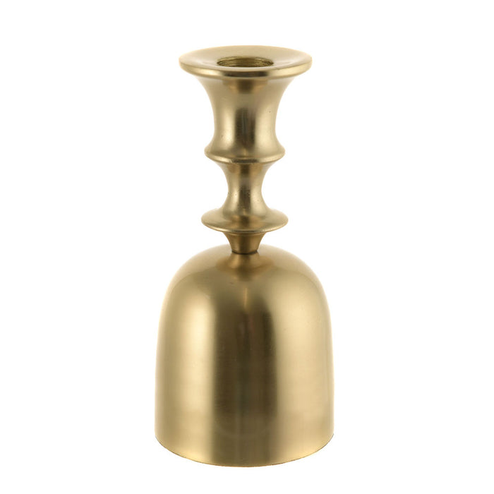 Taper Candle Holder Bell Shape Brushed Gold 16cm