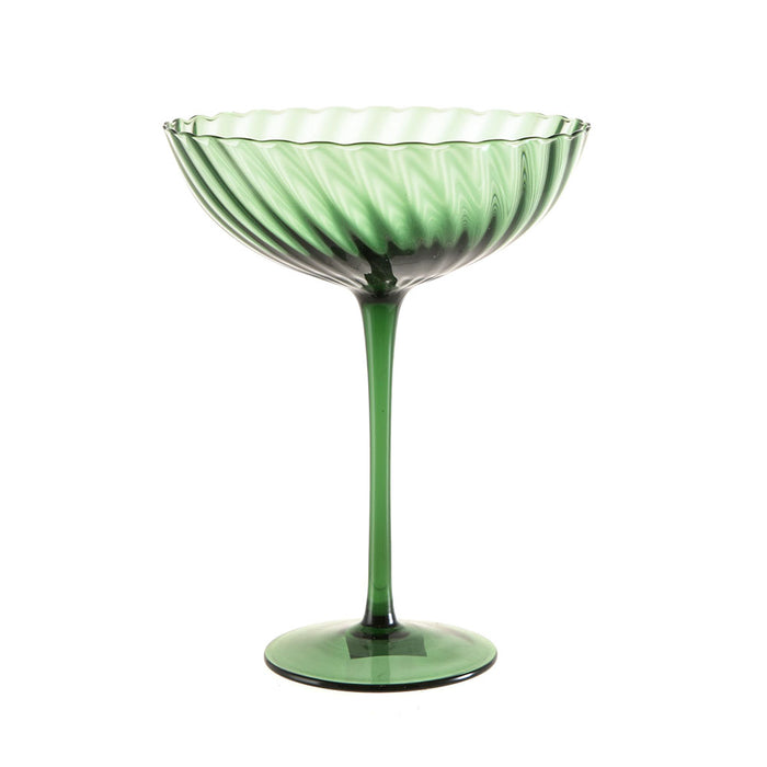 Swirl Coupe Glass Emerald Green 420ml