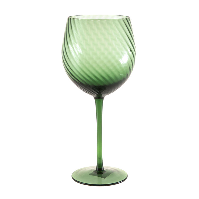 Wine Glass Swirl Emerald Green 550ml