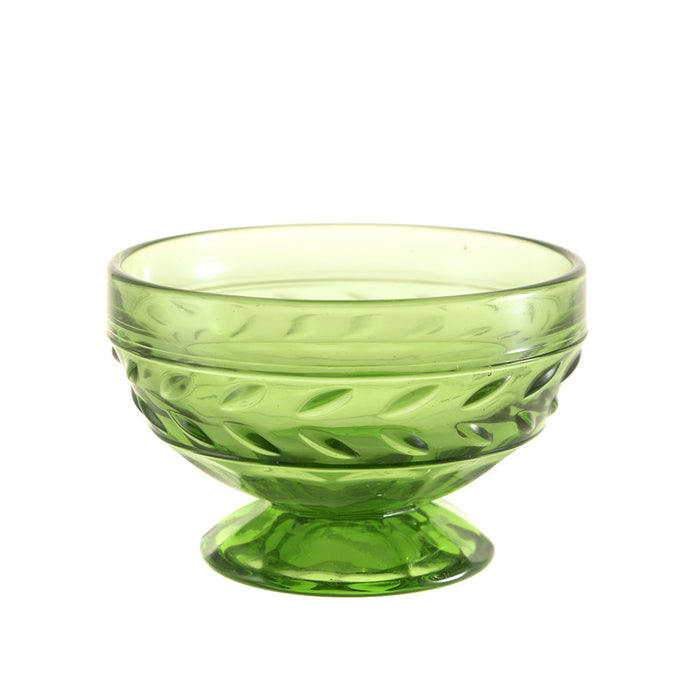 Glass Footed Bowl Tuscan Green 230ml