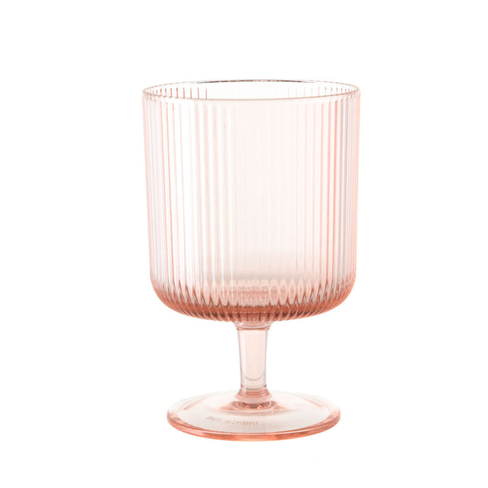 Acrylic Ribbed Wine Glass Pink 295ml