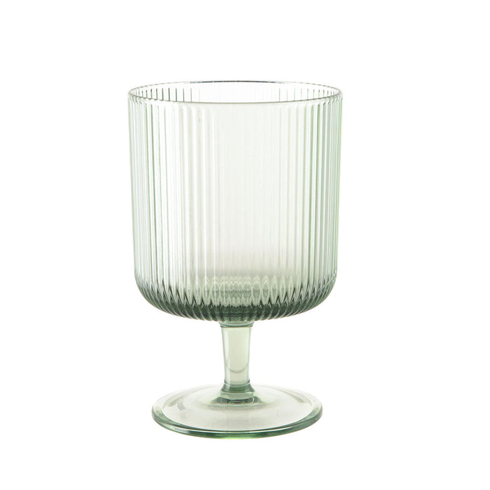 Acrylic Ribbed Wine Glass Green 295ml